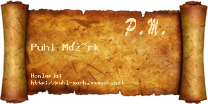 Puhl Márk névjegykártya