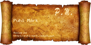 Puhl Márk névjegykártya